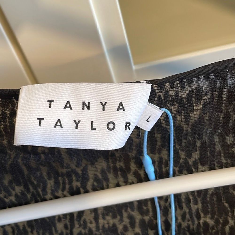 Tanya Taylor Blouse Women’s L Top Lucy Devore Black Velvet Burnout NWT - Picture 4 of 10